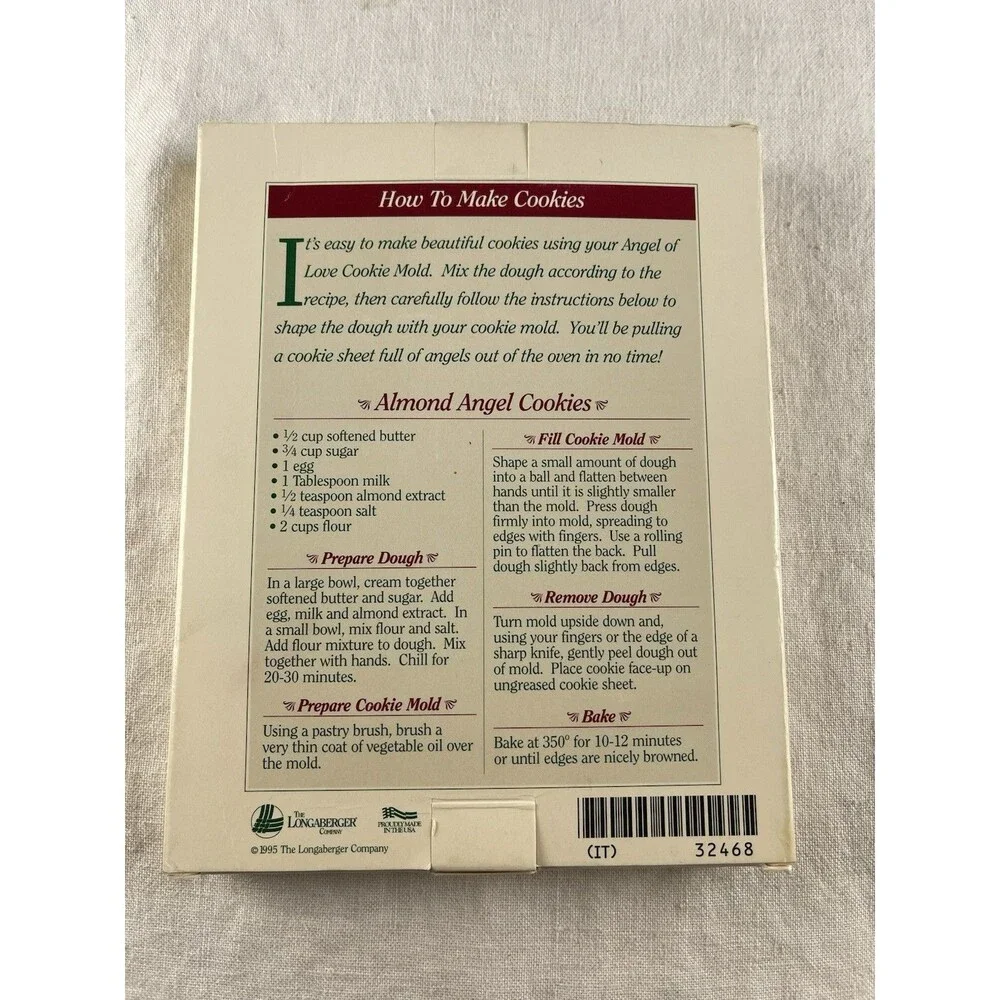 Vintage Longaberger LOVE 1995 Cookie Mold NIB